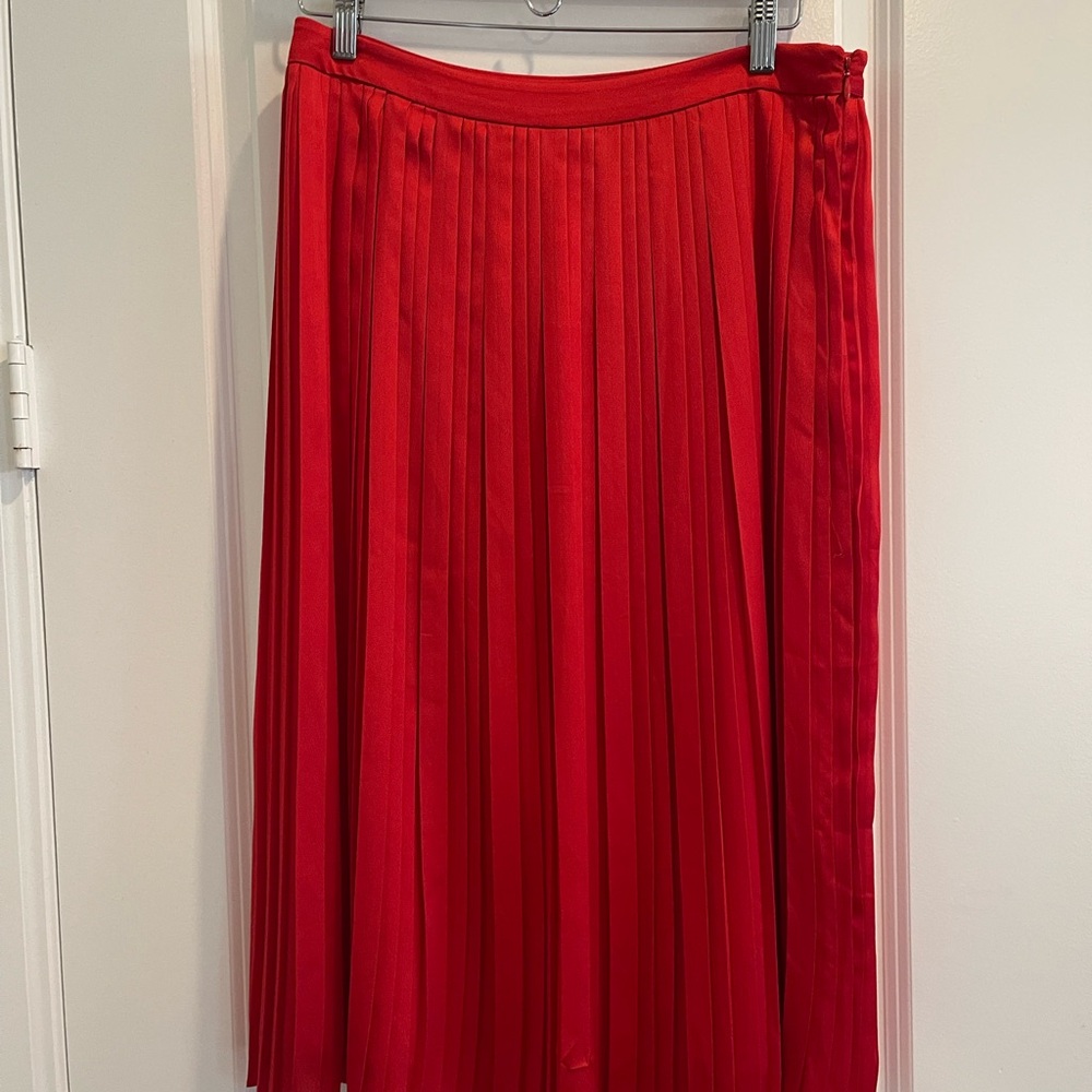 Banana Republic Red Pleated Skirt